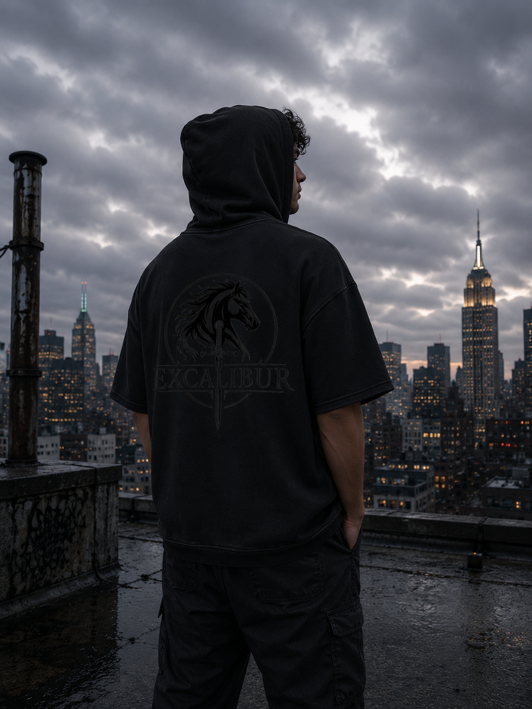 Creed-sensed blood short sleeve hoodie
